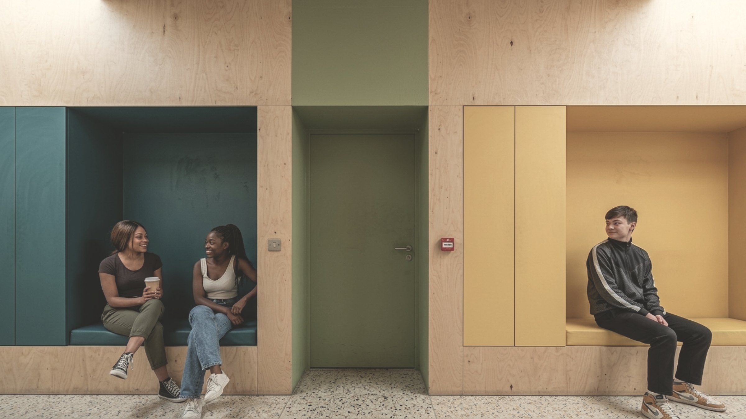 Przestrzeń wspólna prywatnej szkoły zaprojektowana przez studio ASM Architekt.
