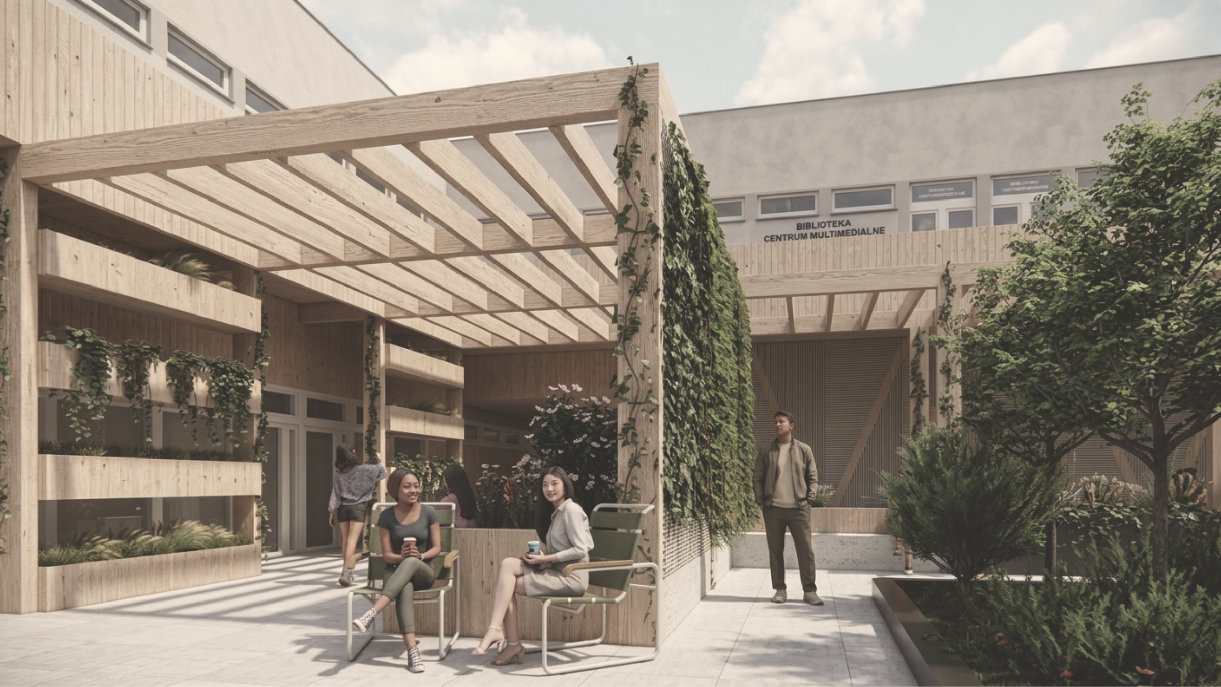 Dziedziniec po rewitalizacji budynku „Kwadrat” według projektu ASM Architekt.