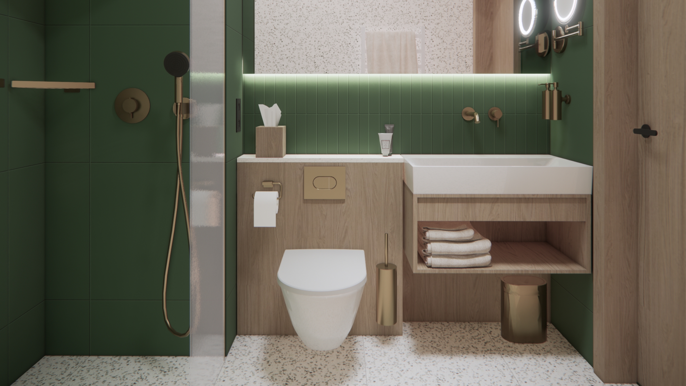 Łazienka hotelu Masz Room według projektu studia ASM Architekt.